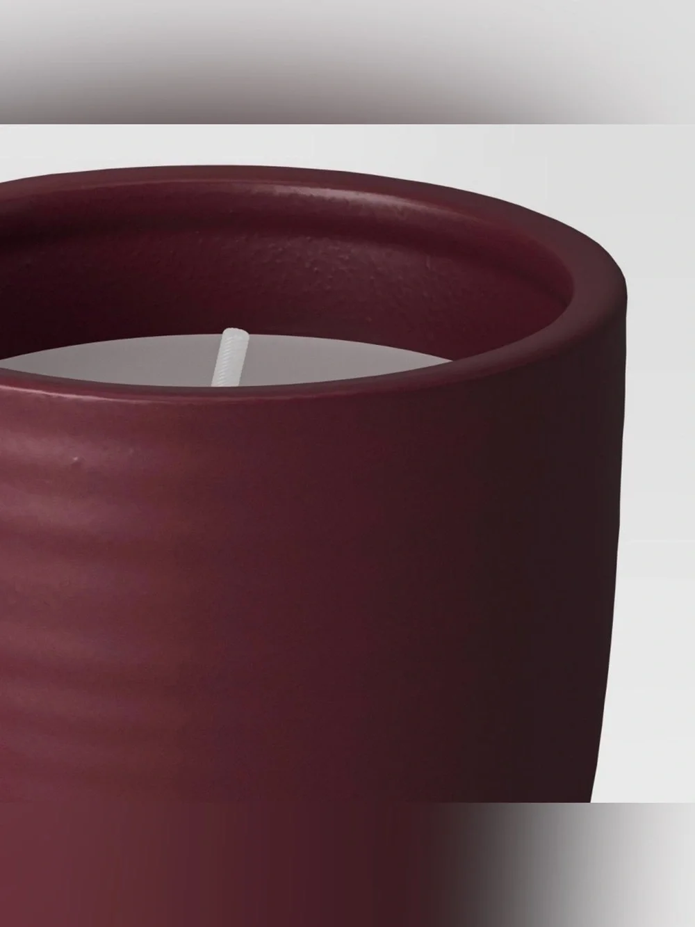 Ceramic Citronella Hourglass Outdoor Candle Burgundy 10 oz - 40 hour burn NWT